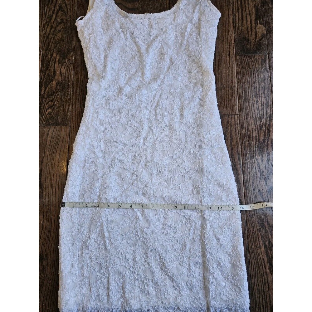 JS COLLECTIONS White Lace Vintage Midi Dress Sz 10 Formal Cocktail Wedding Dress - Picture 7 of 12